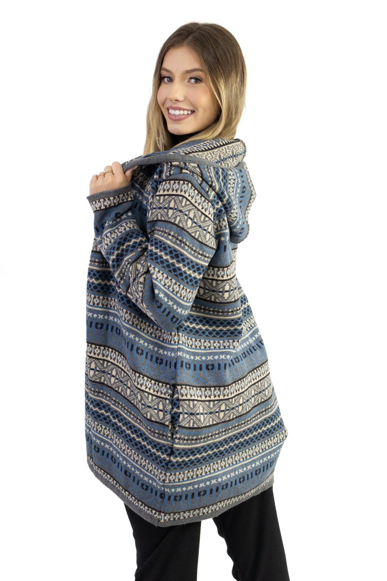 CASACO JACQUARD COM CAPUZ