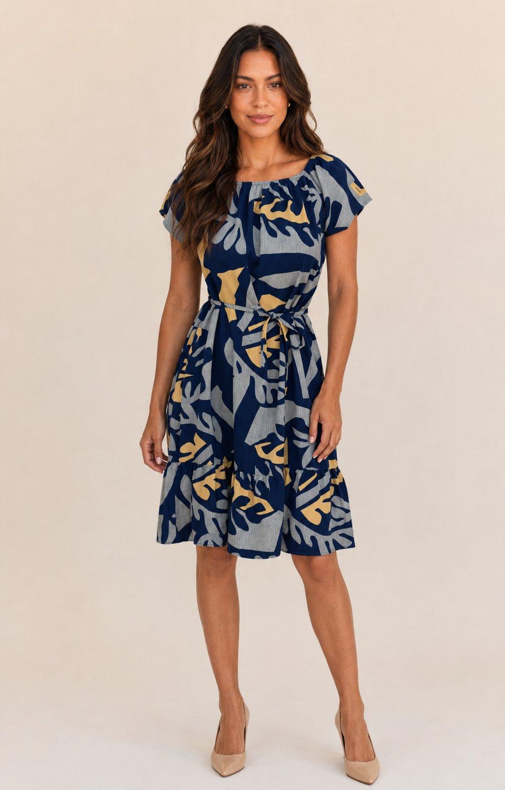 VESTIDO COM CORDINHA ESTAMPADO